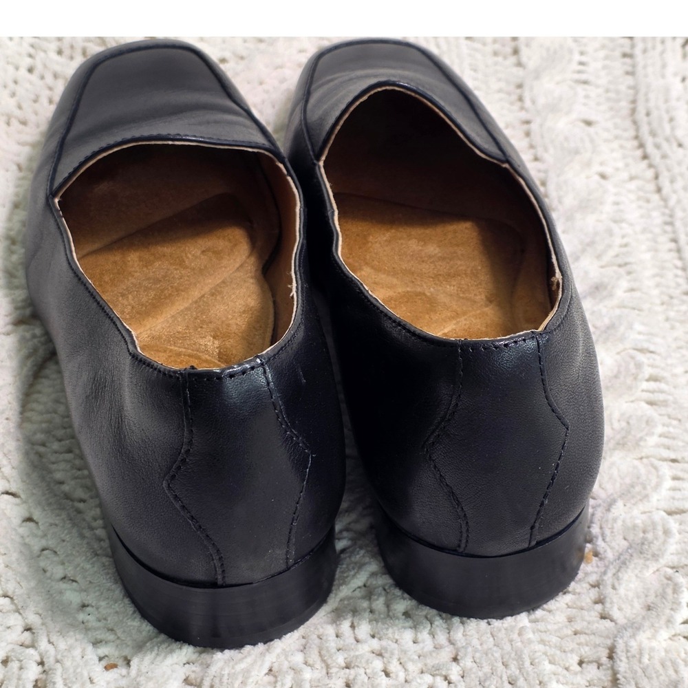 Sofft Loafers Flats Black Leather Square Toe Block Heel Womens 10M Excellent - Picture 3 of 6